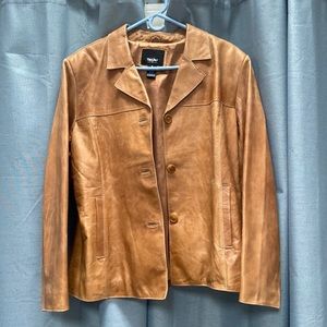 Brown leather jacket